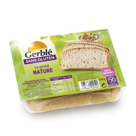 Pain de mie sans gluten GERBLE - les 2 pains de 150 g