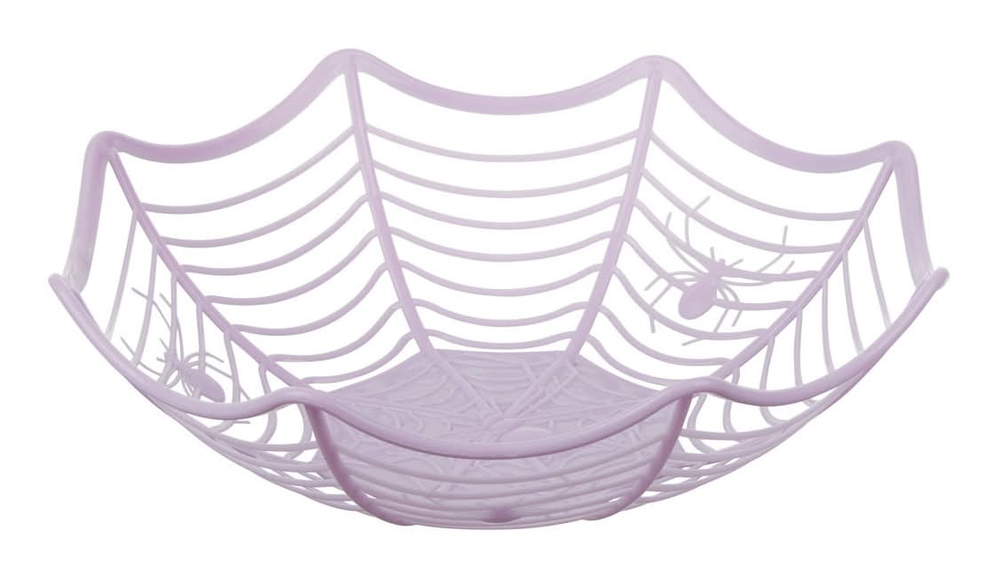 Halloween Spiderweb Basket Decor 4 Assorted Colors