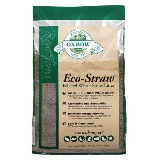 Oxbow Eco-Straw Pelleted Wheat Straw Small Animal Litter (Size: 20 Lb)