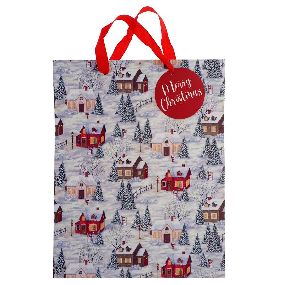 Xmas-Jumbo Hs/ Glittered Gift Bag