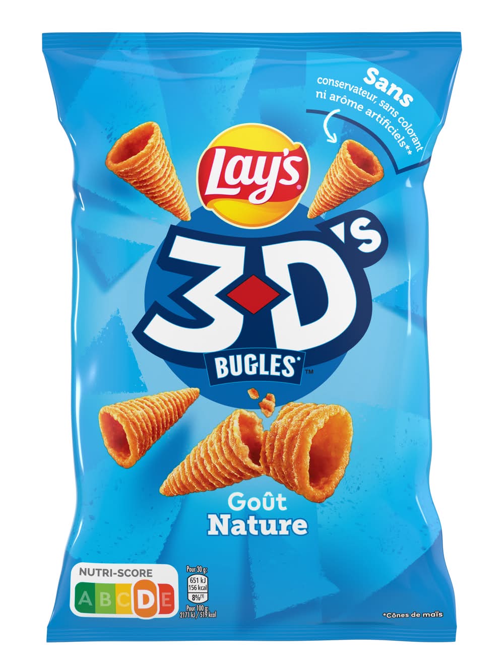 Lay's - Croustillants de 3d's bugles goût nature (85g)