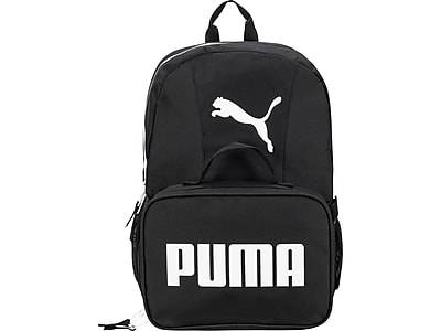 Puma Evercat Backpack With Lunch Box Bag, Medium , Black-White (2 ct)