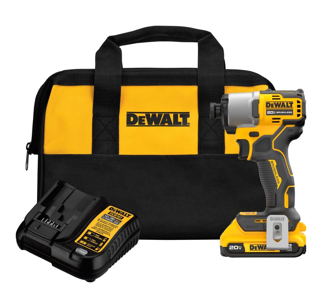 DEWALT 20-volt max 1/4-in Brushless Cordless Impact Driver (Battery Included and Charger Included )