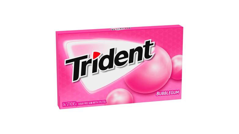 Trident Sugar Free Bubble Gum With Xylitol, 14 Count