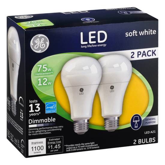Ge Soft White 12 Watts Light Bulbs (2 ct)