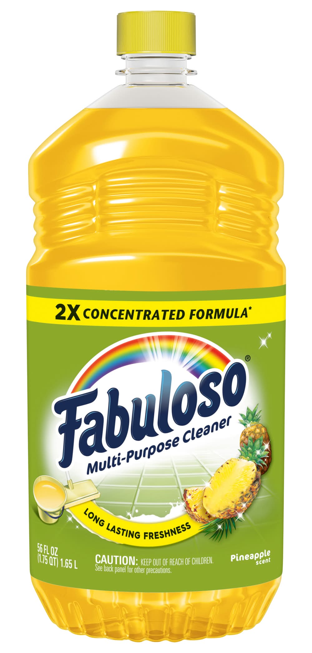 Fabuloso Multi-Purpose Cleaner 2x Concentrated Formula Floor Cleaner, Pineapple (56 oz)