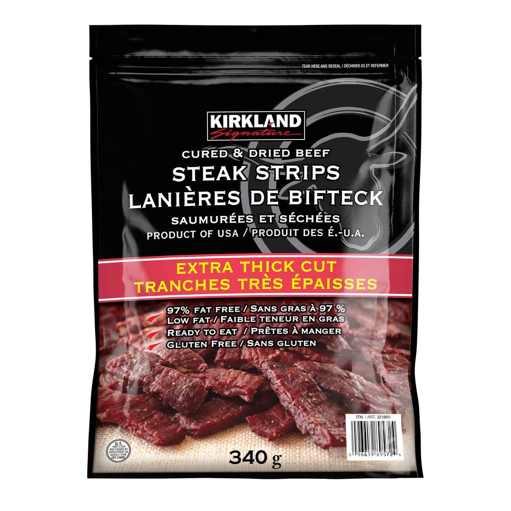 Kirkland Signature Extra Thick Steak Strips, 340 G