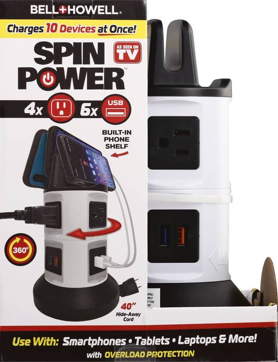 Bell and Howell Spin Power Built in Phone Shelf