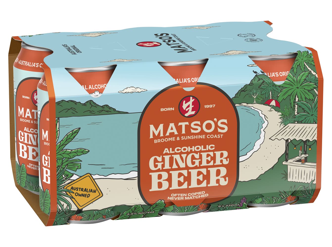 Matso's Ginger Beer Can 330mL x Pack 6