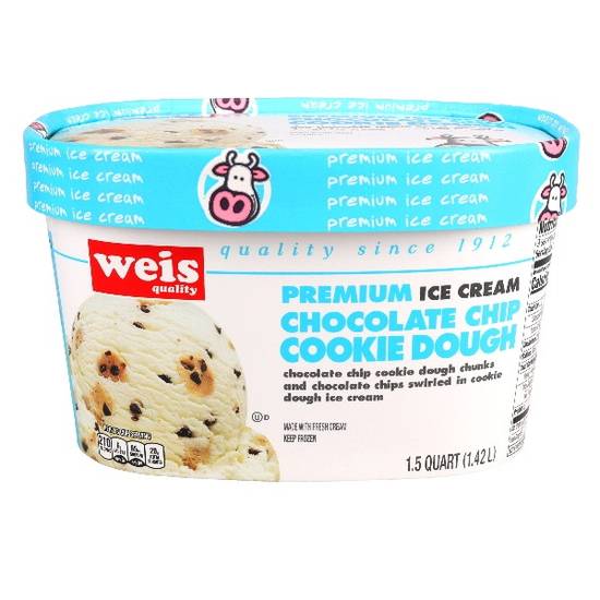 Weis Premium Quality Ice Cream (chocolate chip- cookie dough)