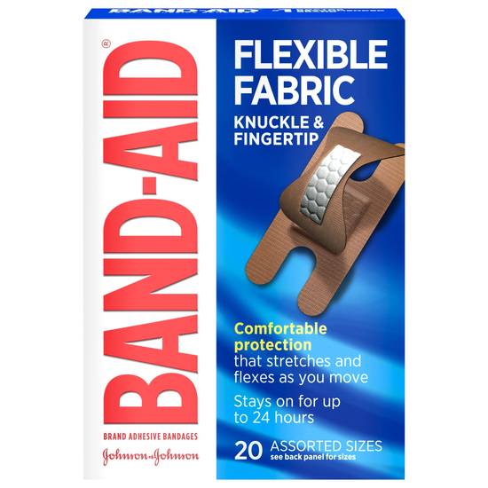 Band-Aid Flexible Fabric Knuckle & Fingertip Bandages (20 ct)