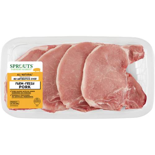 Sprouts Bone-In Pork Loin Center Cut Thin Chops No Antibiotics Ever (Avg. 1.1lb)