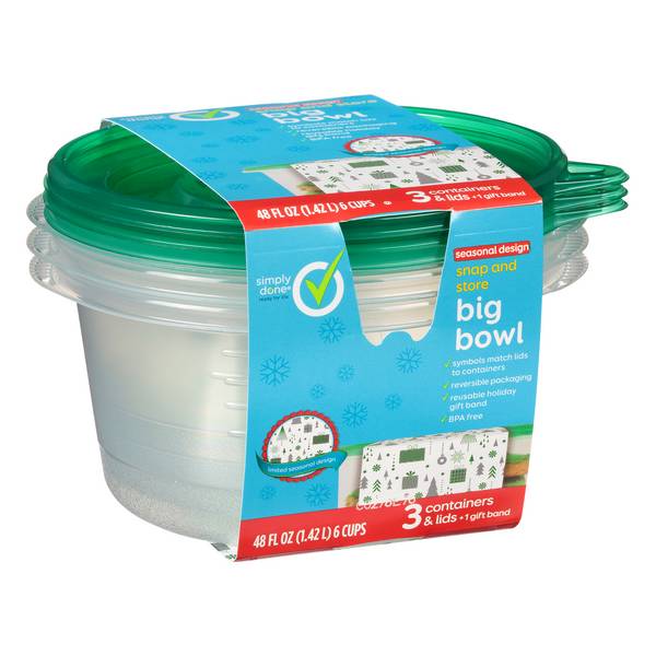 Simply Done Snap & Store Big Bowl Containers & Lids