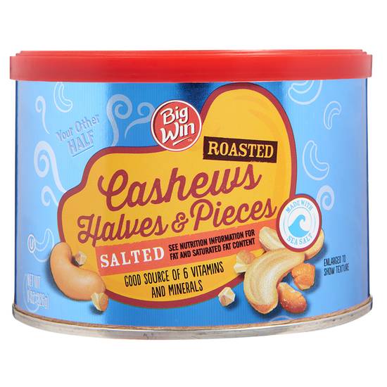Big Win Cashew Halves & Pieces Salted (8 oz)