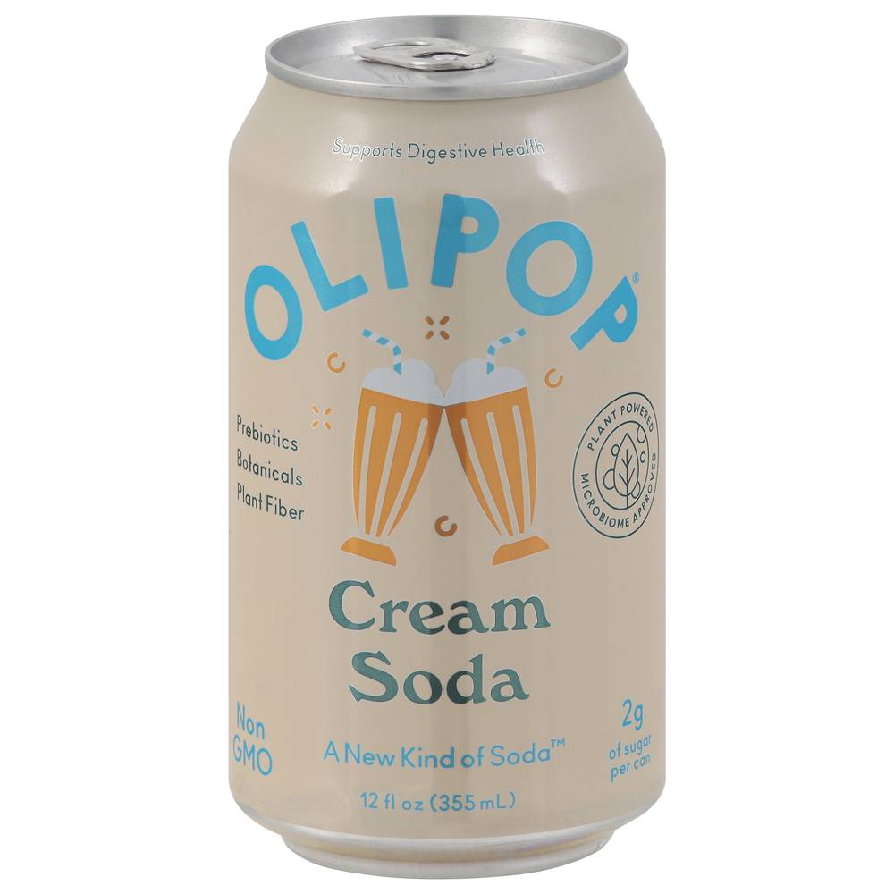 Olipop Soda, Cream (12 fl oz)
