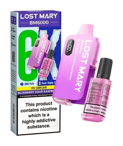 Lost Mary Blueberry Sour Raspberry BM6000 Vape Kit (408933)