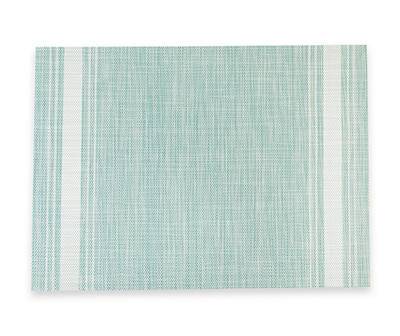 Real Living Aqua & White Striped Woven Vinyl Bistro Placemat