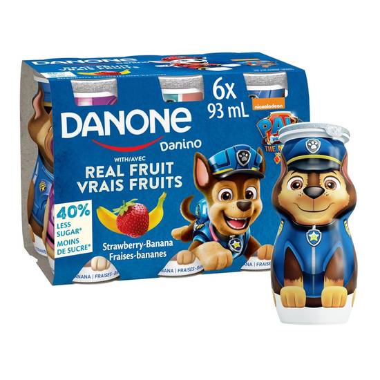 Danone · Paw patrol strawberry-banana flavoured drinkable yogurt (6 x 93 mL)