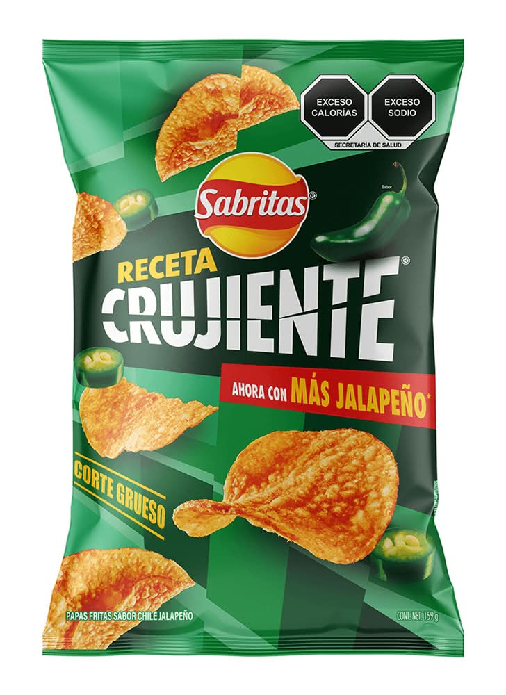 Sabritas · Receta crujiente papas fritas, chile jalapeño (170 g)