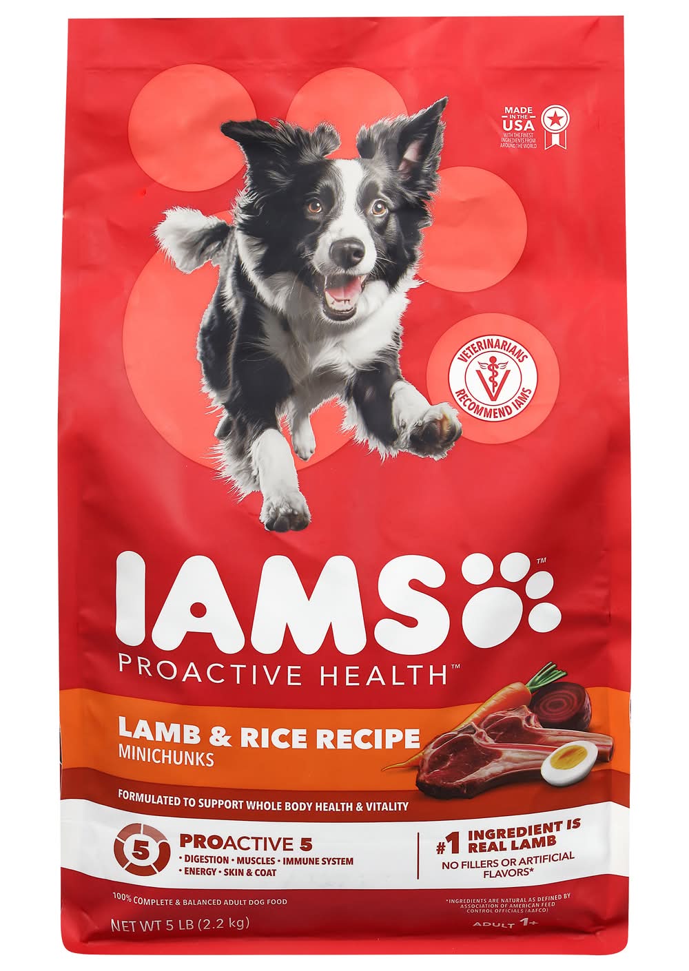 Iams Proactive Health Minichunks Dry Dog Food, Lamb & Rice, Adult 1+ (5 lbs)