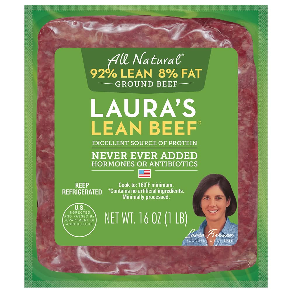 Laura's Lean Beef All Natural 92% Lean 8% Fat Ground Beef (16 oz)