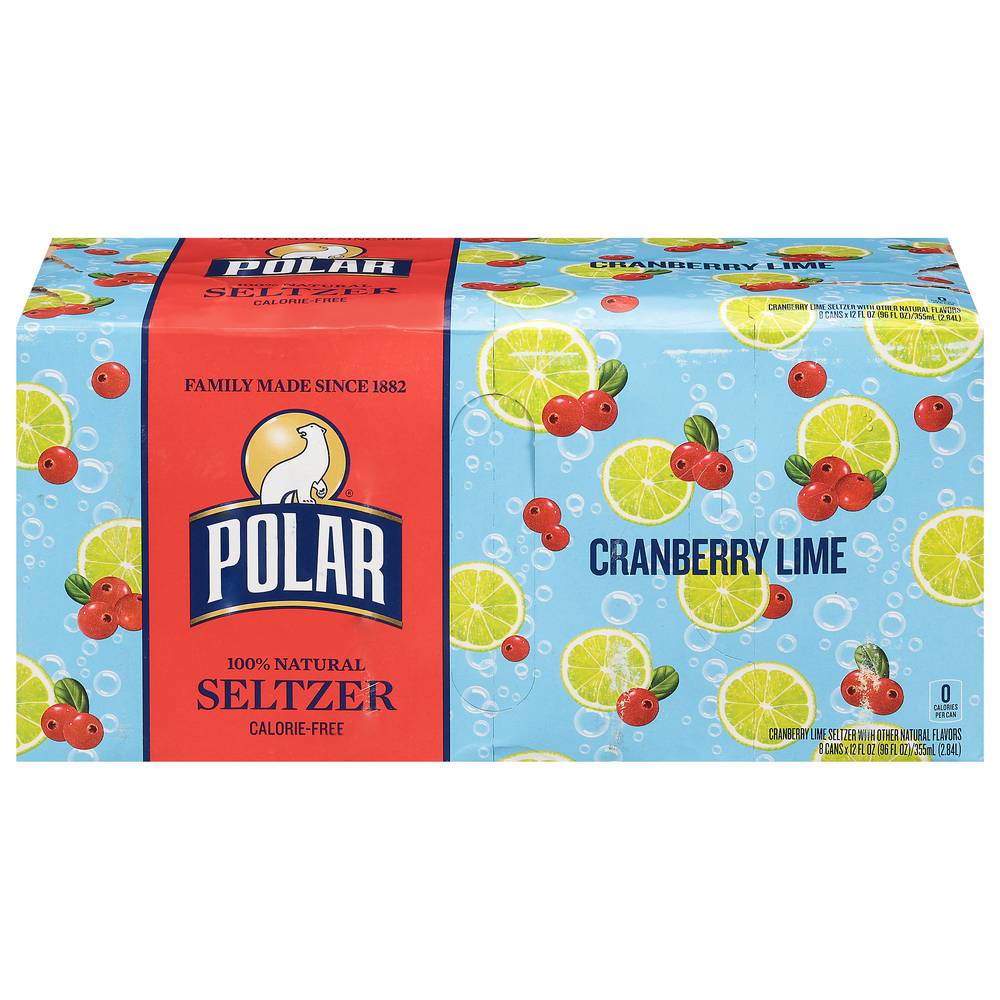 Polar Cranberry Lime Seltzer (8 ct, 12 fl oz)