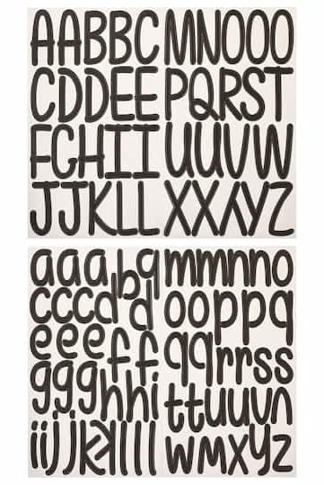 Recollections Marker Font Alphabet Stickers, Black (96 ct)