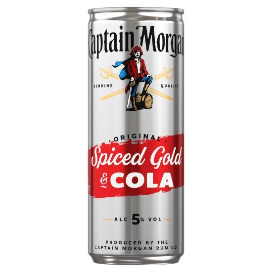 Captain Morgan Original Spiced Gold & Cola Premix Can (4 pack, 250 ml)