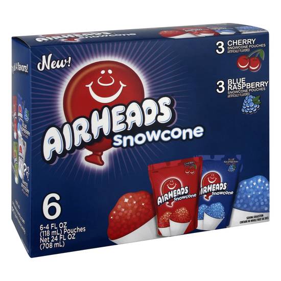 Airheads Cherry and Blue Raspberry Snow Cone Pouches ( 6 ct)