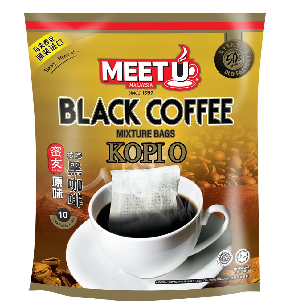 Meet U Black Coffee Mixture Bags Kopi O (100g)