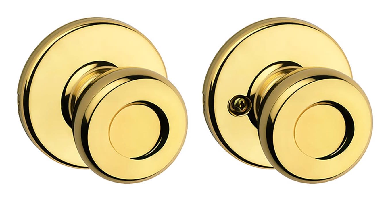 Kwikset Tylo Polished Brass Passage Door Knob Right Or Left Handed