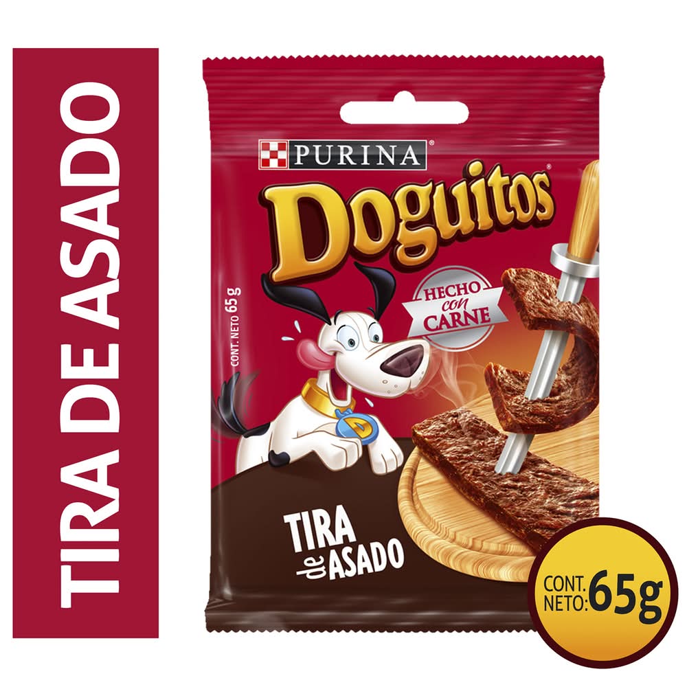 Purina Doguitos · Snack de tiras de asado para perros - Carne (65 g)