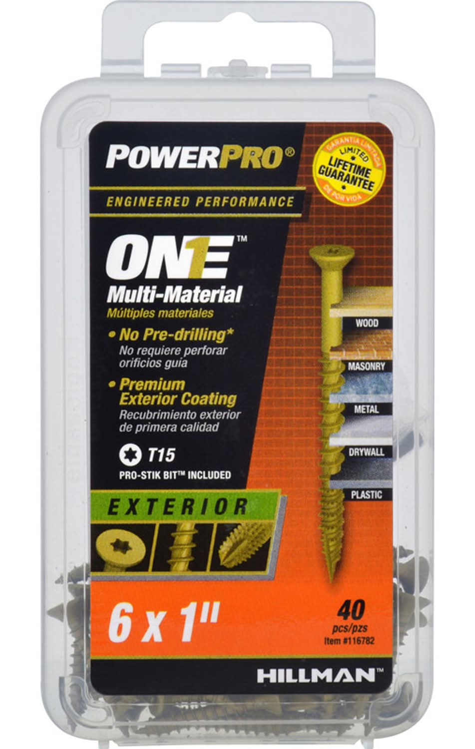 Hillman Power Pro No. 6 Ga. X 1 In. L Star Flat Head Coarse Multi-Material Screws