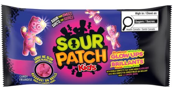 Sour Patch Kids Glow Ups Soft & Chewy Candy, Strawberry-Watermelon (50 g)