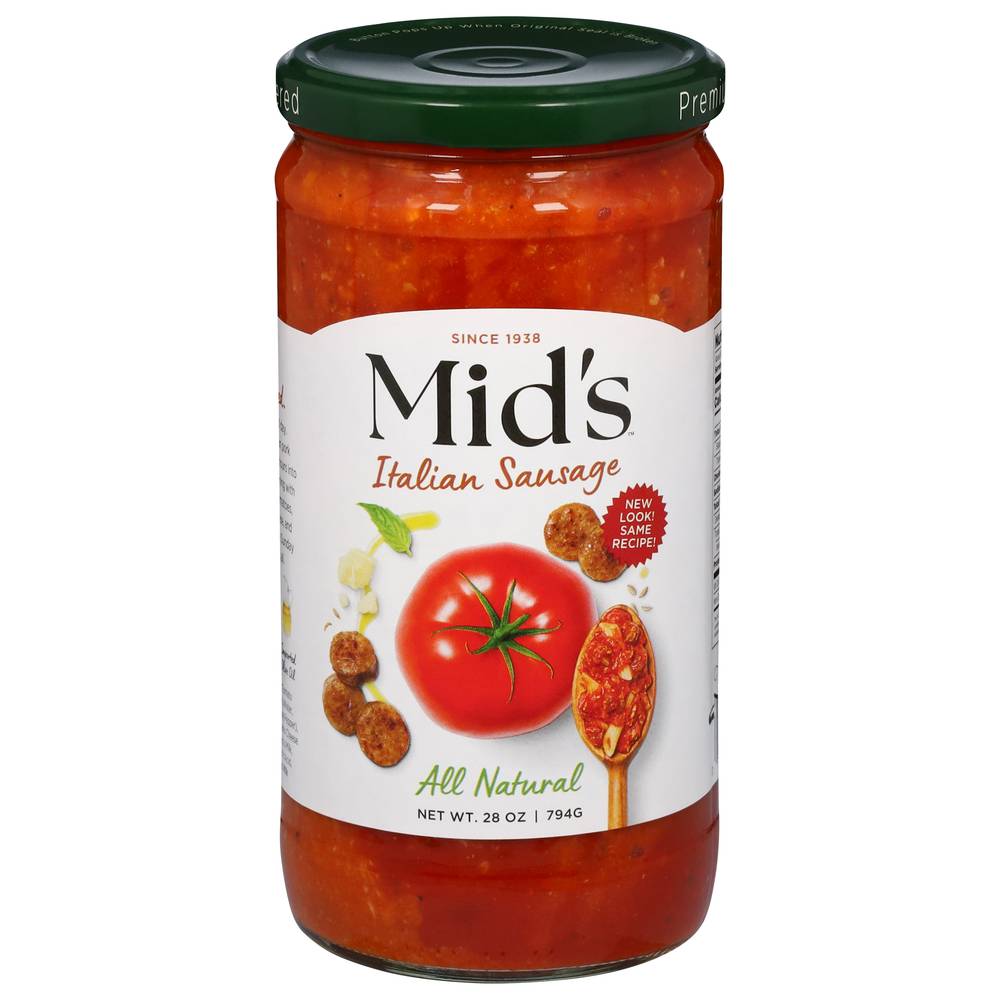 Mid's Premium True Sicilian Pasta Sauce, Italian Sausage (28 oz)