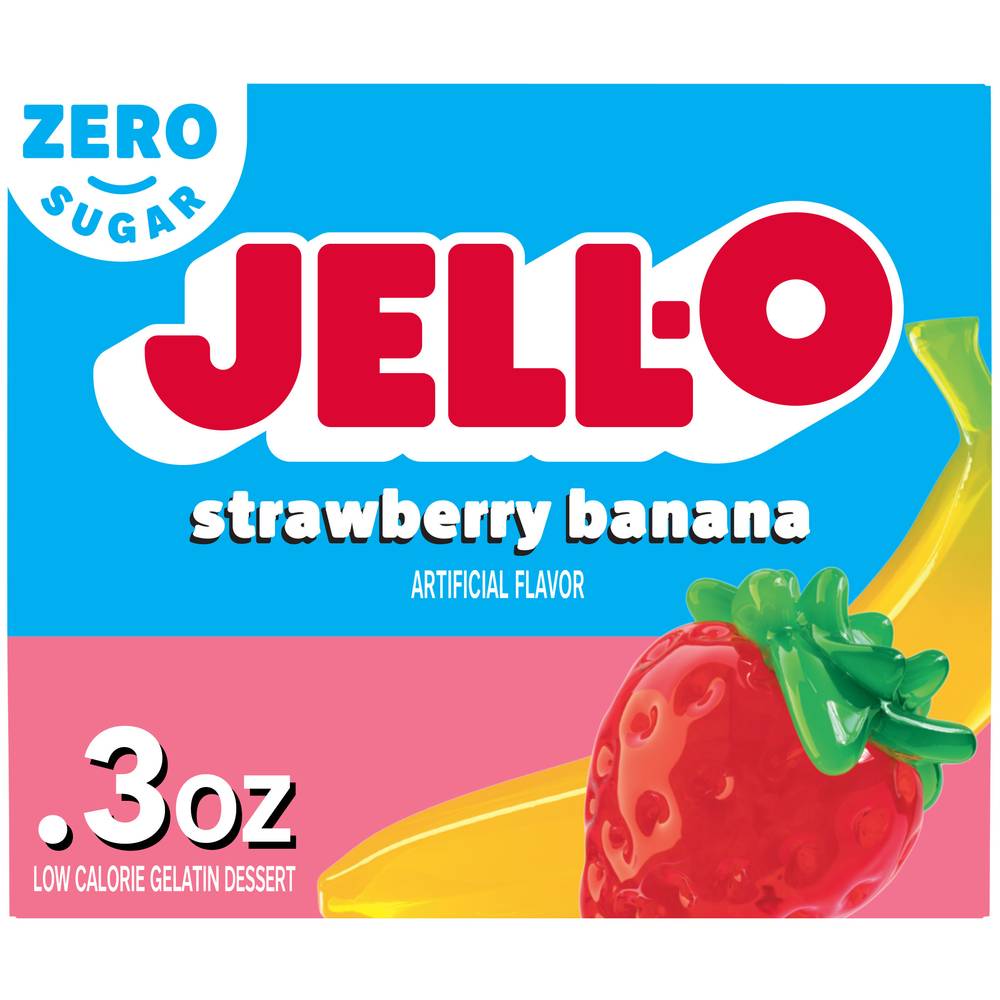 Jell-O Strawberry-Banana Flavor Sugar Free Gelatin Mix (0.3 oz)