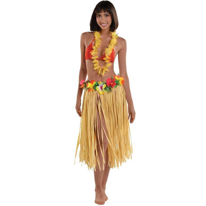 Hibiscus Grass Hula Skirt