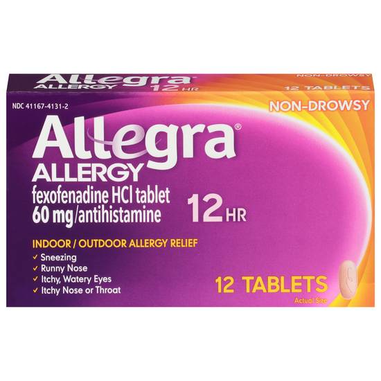 Allegra Indoor Outdoor Allergy Relief 60 mg (12 ct)