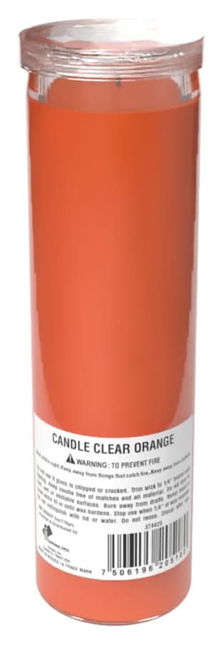 Glass Pillar Candle, Orange