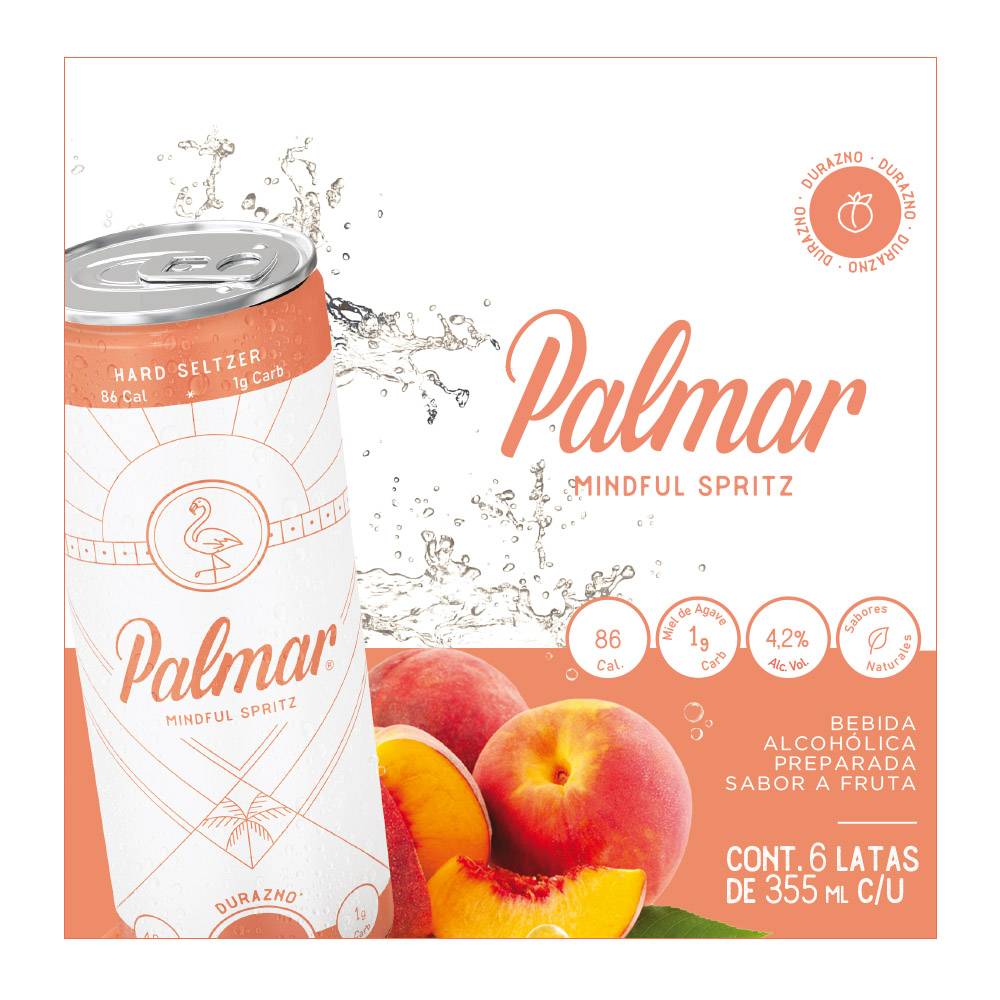 Palmar Spritz · Hard seltzer, durazno (6 x 355 ml)