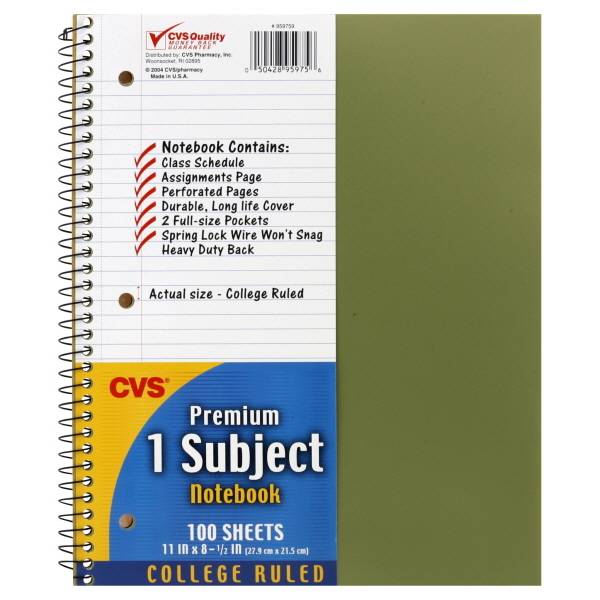 CVS Pharmacy Notebook