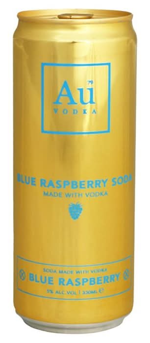 AU Vodka Blue Raspberry Soda Made With Vodka 330ml (406533)