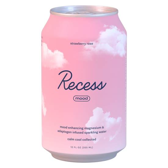 Recess Mood Infused Strawberry Rose Sparkling Water 12oz Can