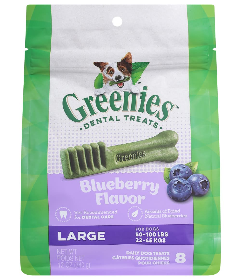 Greenies Dental Dog Treats, Blueberry, L (12 oz, 8 ct)