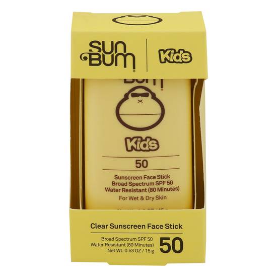 Sun Bum Kids Broad Spectrum Spf 50 Clear Sunscreen Face Stick