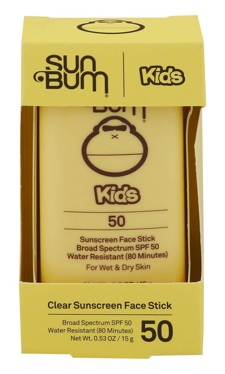 Sun Bum Kids Broad Spectrum Spf 50 Clear Sunscreen Face Stick (0.53 oz)