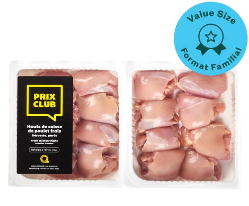 Prix club haut de cuisse de poulet frais désossés parées - fresh boneless trimmed chicken thighs (2 unités)