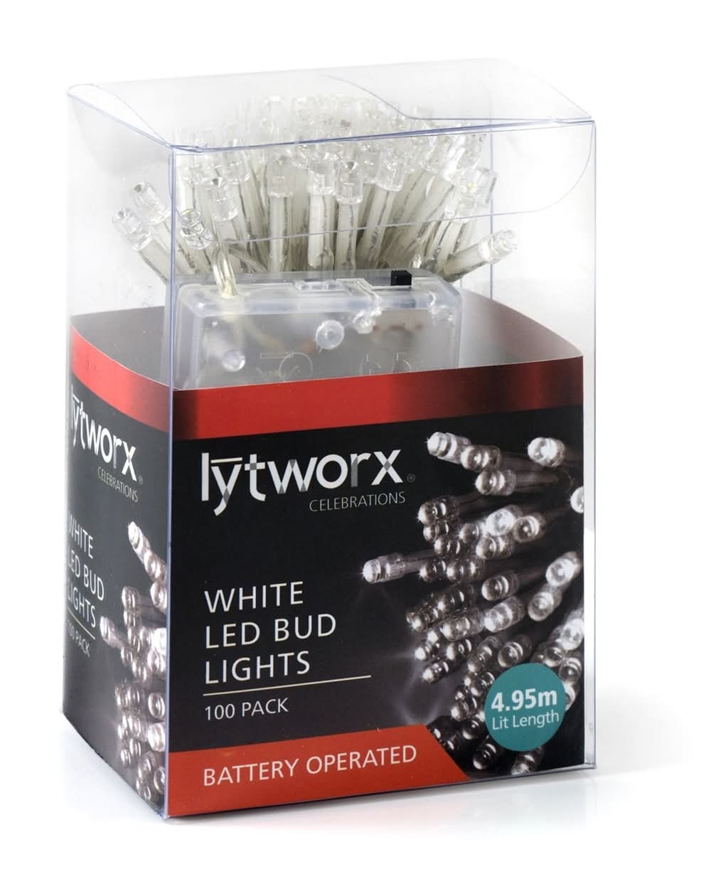 Lytworx 100 Cool White LED Battery Operated Fairy Lights