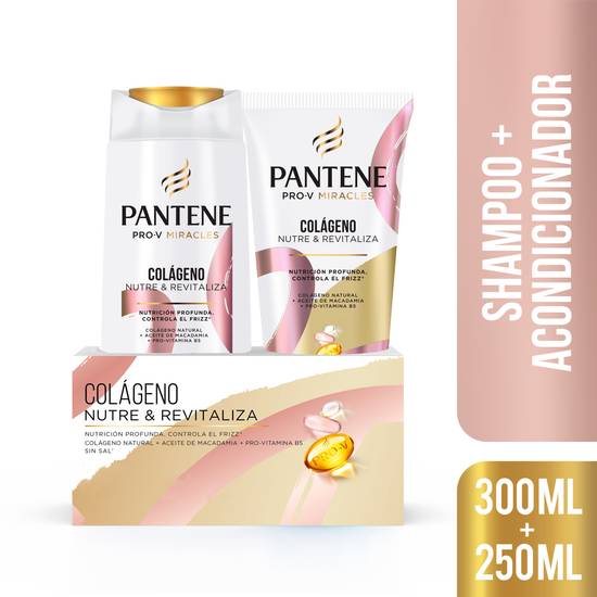 Pantene pro-v miracles shampoo nutritivo colágeno nutre y revitaliza + acondicionador