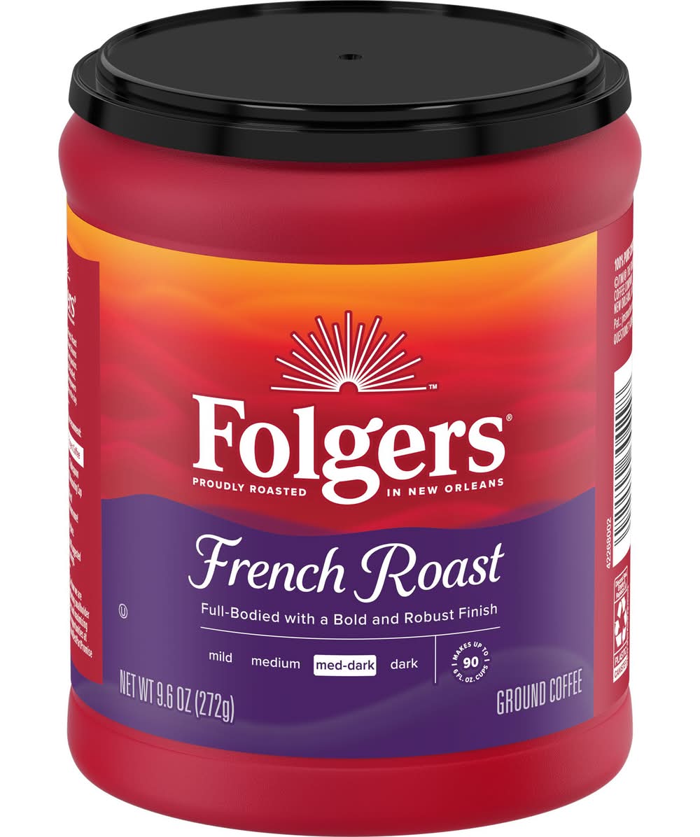 Folgers Ground Coffee, French Roast-Medium Dark Roast (9.6 oz)